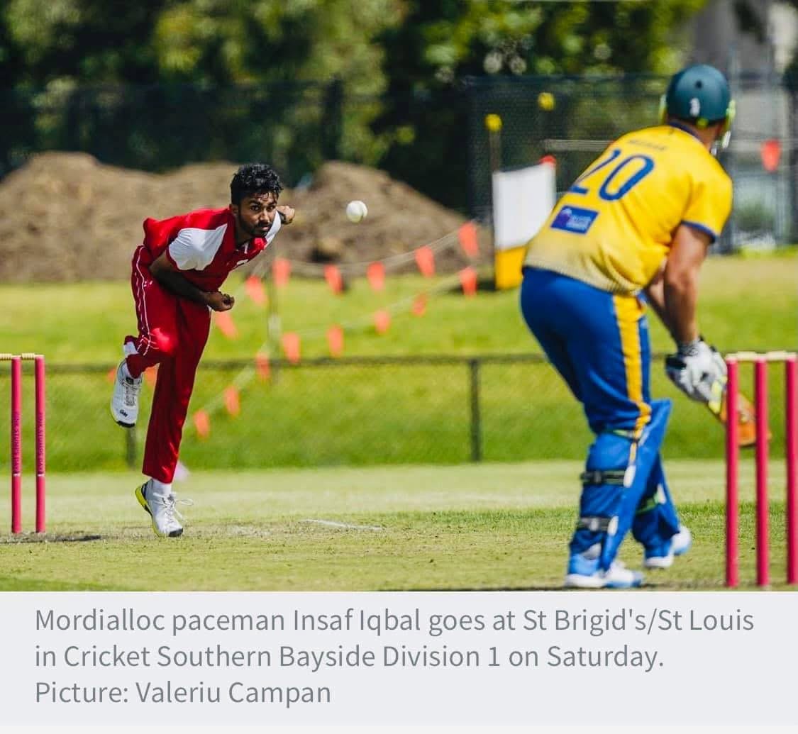 Insaf bowling in cricket match